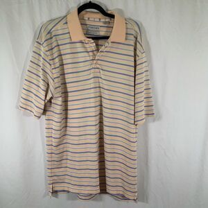 Tehama Polo Shirt Men's Large 1/4 Button Short Sleeve Pima Cotton